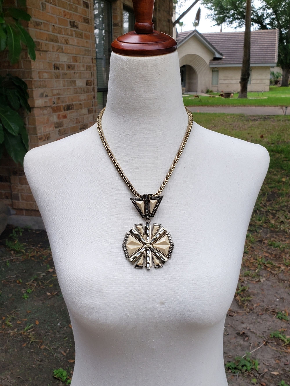 Gold-tone Geometric Pendant Necklace - By Vince Camuto